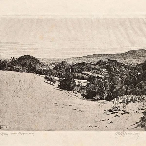 Max von Scherer Graz vom Rosenberg Landschaft Radierung von 1917 signiert dat - Bild 1 von 4