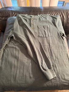 Camicia da lavoro Dickies nuova senza etichetta manica lunga verde con taschino cotone pesante bottone - Foto 1 di 2