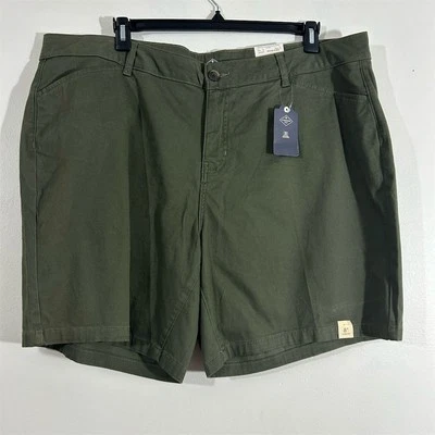 St. John's Bay Women's Plus Size 20W Olive Green Chino Shorts - Image 1 of 4