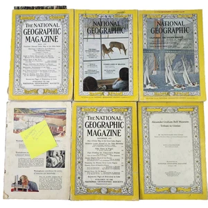 Lot of 5 VTG National Geographic Magazines 1943 1953 1958 1963 1966 Plus Booklet - Imagen 1 de 22