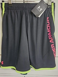 Boys Kids Youth Under Armour Shorts NEW Multi Black Logo Size Medium - Picture 1 of 2