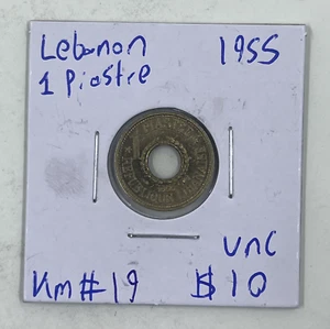 1955 Lebanon 1 Piastre Unc KM#19 - Picture 1 of 4