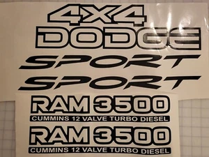Ram 3500 12 & 24 Valve Diesel Sport 4x4 Replacement Decals - Fits Dodge Ram 3500 - Picture 1 of 1