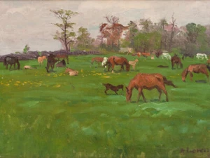 Horses at Pasture by Richard Lorenz Western Giclee Art Print + Ships Free - Picture 1 of 3