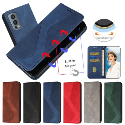 For OnePlus Nord 2 N10 N200 CE Luxury Leather Card Holder Phone Case Flip Cover - Image 1 of 4