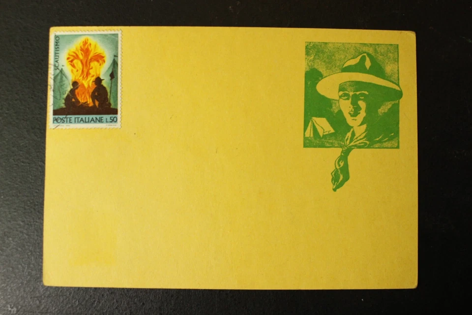 Italy Boy Scouts 1975 Postal Card unique Autographed to Parma - Image 1 of 2