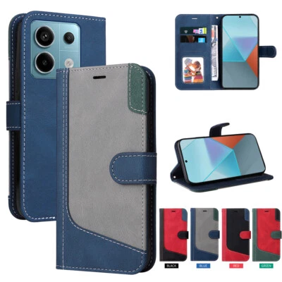 For Redmi and Xiaomi "All" Series Magnetic Leather Flip Card Wallet Case Cover - Image 1 of 2