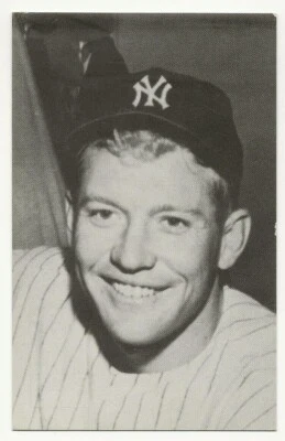 Foto postal original del estadio de béisbol de los Yankees de Nueva York de Mickey Mantle de los años 1950-60 Foto 1 de 2