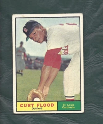 1961 Topps baseball card #438 Curt Flood St. Louis Cardinals VG+ - Image 1 of 2