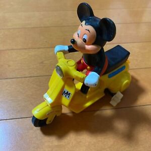 Masudaya Disney Mickey Mouse Yellow Scooter Japanese Vintage Wind-up Toy from JP
