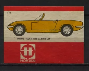 Etiqueta holandesa convertible automotriz vintage Lotus Elan 1600 - Imagen 1 de 1
