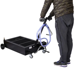25 Gallon Oil Drain Pan Low Profile Dolly w/Manual Pump Hose +Wheels - Bild 1 von 10