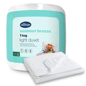 Silentnight Summer Breeze 1 Tog Duvet - Lightweight, Hypoallergenic Cool Sleep - Picture 1 of 10