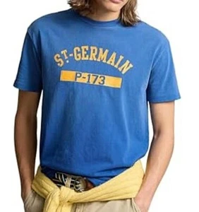 L Polo Ralph Lauren blau orange Classic Fit Crew St Germain P-173 T-Shirt 44" - Bild 1 von 8
