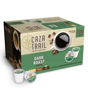 Caza Trail Coffee Pods, Dark Roast, Single Serve (Pack of 100) (Packaging May... - Bild 1 von 5
