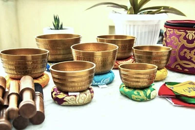 handbeaten chakra singing bowl set 7 singing bowl for sound healing meditation - Image 1 of 4