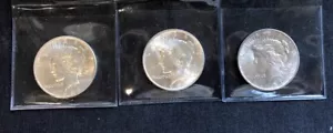 Menge (3)1924 1 $ Peace Silber Dollar US Münze vz ca. unzirkuliert - Bild 1 von 2