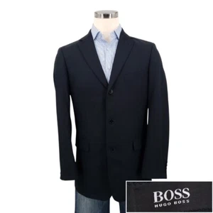 Hugo Boss Mens Blazer Size  Sport Coat Two Button Jacket Suit Black Notch - Picture 1 of 9