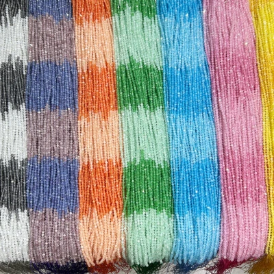 Atacado 5 fios 2/3mm opala mexicana facetada olho de gato pedras preciosas redondas contas soltas - Imagem 1 de 4