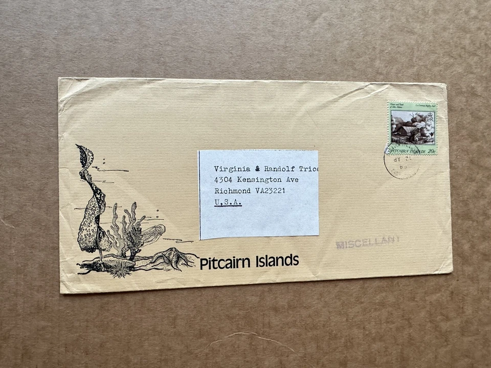 Pitcairn Islands 1988 Cover (84) Undersea View Cachet +Lt Shipley Painting 20C - Image 1 of 1
