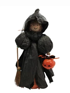 Bambola vintage Halloween Wist Paper Twist Nastro Artigianato Arte Folk Primitiva OOAK - Foto 1 di 17