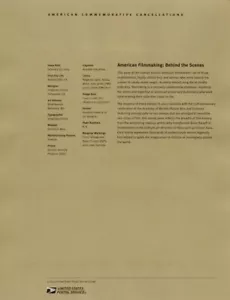#0308 37c American Filmmaking MS10 #3772 Souvenir Page - Picture 1 of 2