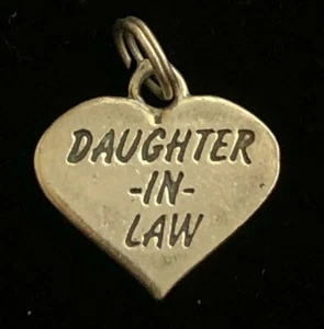 Daughter-in-Law Necklace Pendant Happy Fun Charm Sterling Silver SJC 925 Gift - Picture 1 of 12