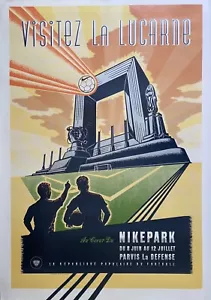 "Poster sportivo vintage originale Nike Park Visit The Skyligh Soccer 1998 67" x 47" - Foto 1 di 1