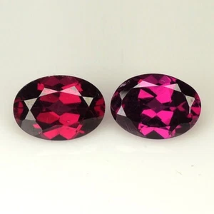 2.15 Ct & 7x5x3 mm_ PURPLE PINK NATURAL RHODOLITE GARNET OVAL CUT 2PCS GEMSTONES - Imagen 1 de 12