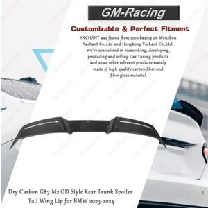 Dry Carbon G87 M2 OD Style Rear Trunk Spoiler Tail Wing Lip for BMW 2023-2024 - Picture 1 of 21