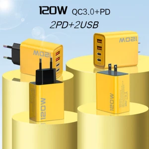 120W Tragbares Dual PD-Ladegerät Typ C Schnell Ladegerät USB Wandstromadapter - Zdjęcie 1 z 11