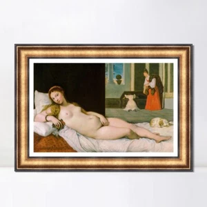 Framed Canvas Giclee Print Art Reclining Venus by Jean Auguste Dominique Ingres - Picture 1 of 16