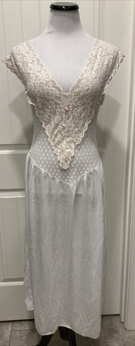 UNDERCOVER Camicia da notte romantica sexy da sposa bianca avorio circa 2000 taglia L etichette corpetto in pizzo