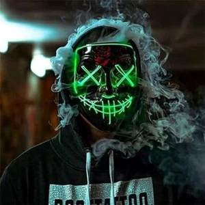 led mask Halloween masks costume purge mask Cosplay Halloween Gifts - Light up - Picture 1 of 15