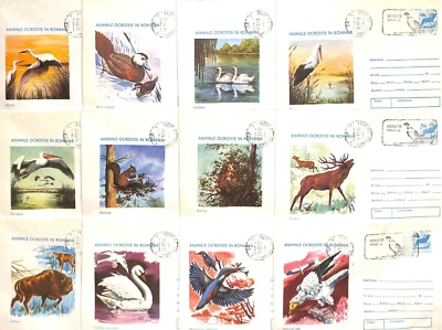 BB002 Set of 12 covers Romania 1978 - Protected animals in Romania - Image 1 of 4