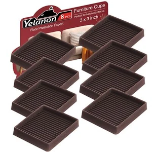Non Slip Furniture Pads for Hardwood Floors -8 Pcs 3” Furniture Coasters Cups - Picture 1 of 7