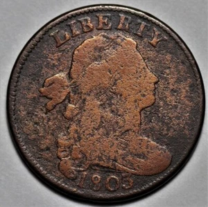 1803 Draped Bust Large Cent - Small Date/Fraction - 1c Copper Coin - Picture 1 of 8