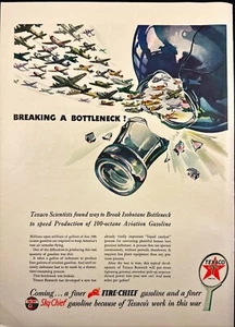 Texaco Scienziati Aviazione Benzina Guerra Sforzo Seconda Guerra Mondiale Pubblicità Stampa d'epoca 1944 - Foto 1 di 6