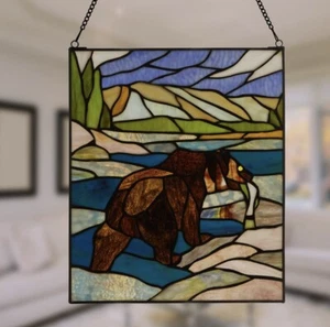 The Bear in a Stained Glass Window Panel - Picture 1 of 11