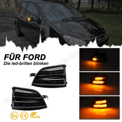 2xLED FRECCE SPECCHIO PER 03-12 FORD FOCUS C-MAX DM2 FOCUS II MK2 SPECCHIETTO FRECCE - Immagine 1 di 4