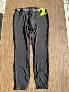 Puma Men’s Large Heavyweight Baselayer Fleece Pant NEW Black Ultra Soft - Picture 1 of 10