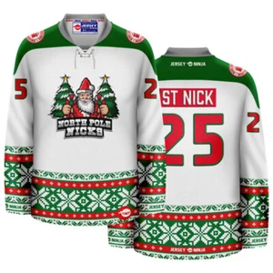 Weihnachten Nordpol Nicks weiß Urlaub Hockey Trikot - Bild 1 von 6