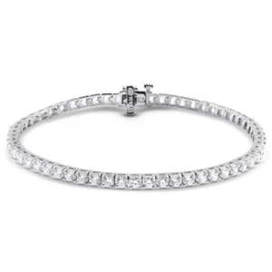 2ct G SI1 Round Natural Certified Diamonds 14k Gold Square Head Tennis Bracelet - Picture 1 of 7