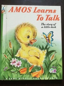  Rand McNally Elf Book, Amos Learns to Talk,Story of a Little Duck,1951,1st Mint - Picture 1 of 7