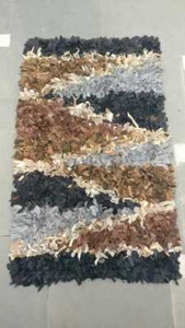 New Shaggy Rugs Designer Small Cotton Pure Leather Cutting Carpet Assorted Decor - Picture 1 of 4