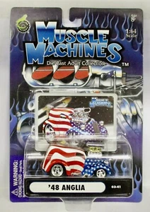 MUSCLE MACHINES DIECAST 1/64 '48 FORD ANGLIA RED/WHITE/BLUE COMBINED SHIPPING - Picture 1 of 2