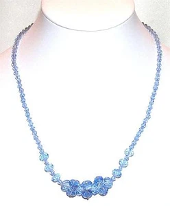NECKLACE N40 18" Long Beautiful MEDIUM BLUE CRYSTAL - Picture 1 of 1