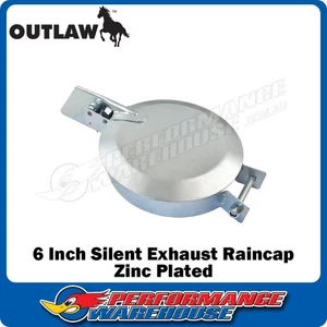 6" Inch Silent Exhaust Stack Raincap, Zinc Plated - Picture 1 of 5