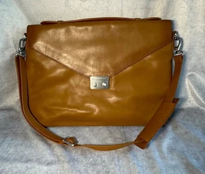 LEVENGER VTG Made In England Cognac Unisex Crossbody Messenger Bag Aktentasche - Bild 1 von 17