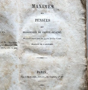 [Napoléon] Maximes et pensées du prisonnier de Sainte-Hélène — L'huillier — 1820 - Bild 1 von 10